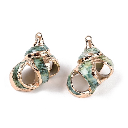 Подвески натурального морских раковин, подвески в форме ракушек с золотистыми железными петлями