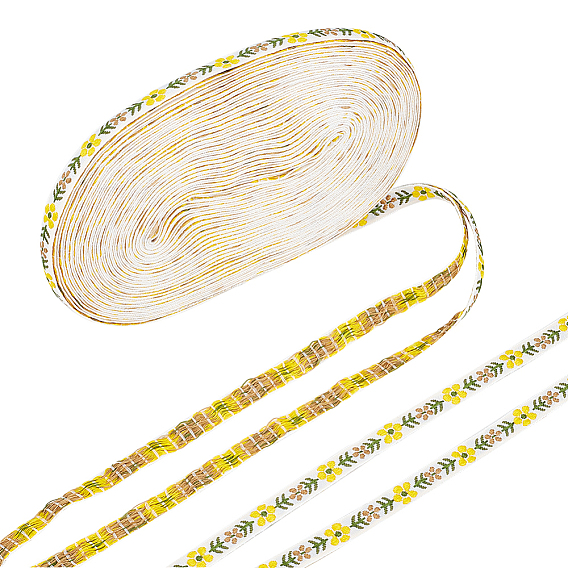 Полиэстеровая жаккардовая лента с цветами, аксессуары для одежды