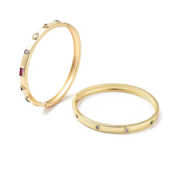 Латунные браслеты из разноцветного стекла для женщин, реальный 18 k позолоченный