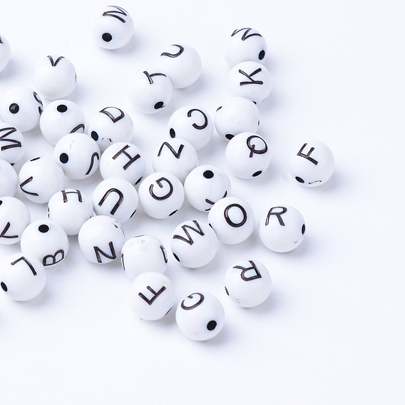 Ремесленные акриловые бусины с горизонтальными отверстиями, круглые