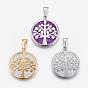 304 Stainless Steel Pendants, with Glitting Cloth, Tree of Life