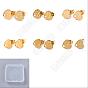 24Pcs 6 Style Heart Shape PVD Vacuum Plating 304 Stainless Steel Stud Earring Findings, with Ear Nuts/Earring Backs and Hole