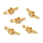 SHEGRACE Bras & Cubic Zirconia Snap Clasps, Flower, Cadmium Free & Lead Free & Nickel Free