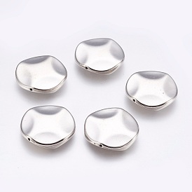 CCB Plastic Beads, Flat Round, Wavy