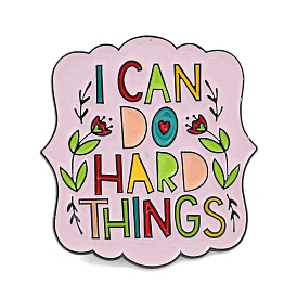 Black Alloy Brooches, I Can Do Hard things Enamel Pins for Clothes Backpack
