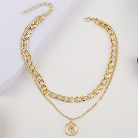 Double-layered necklace with minimalist design, perfect for sweaters - versatile and trendy.