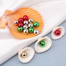 Perles de noël perles en plastique, placage UV, ballon rond