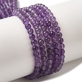 Natural Amethyst Beads Strands, Round