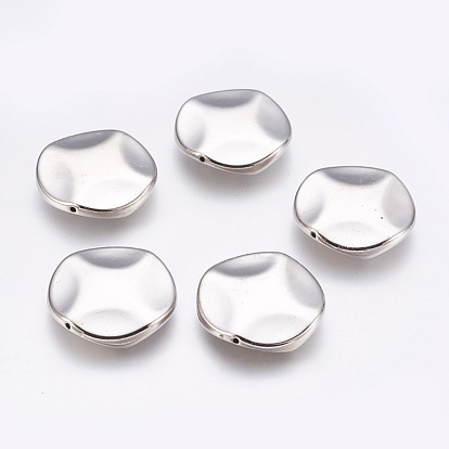 CCB Plastic Beads, Flat Round, Wavy