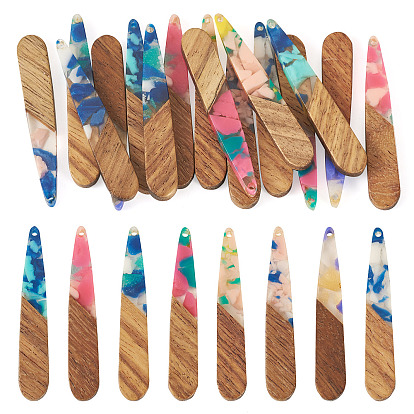 16 шт. 8 подвески из цветной смолы и ореха, слеза