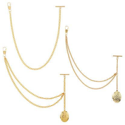 3 шт. латунные подвесные медальоны, с железными витыми цепочками и застежками для ключей, овальные