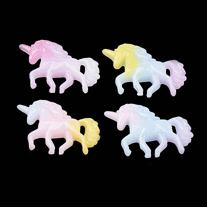Кабошоны из смолы, с блеском порошок, имитация желе, единорог