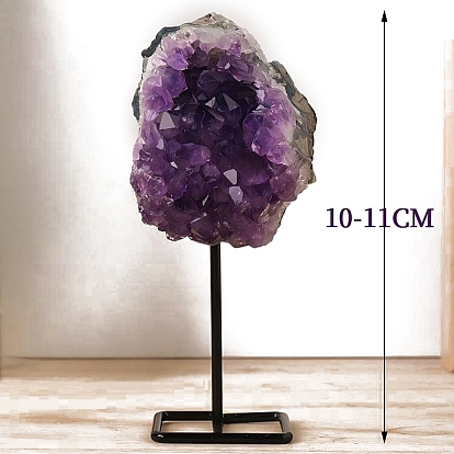 Естественное украшение дисплея gemstone, с железной подставкой для демонстрации, украшение для рабочего стола по фэн-шуй для домашнего офиса, самородки