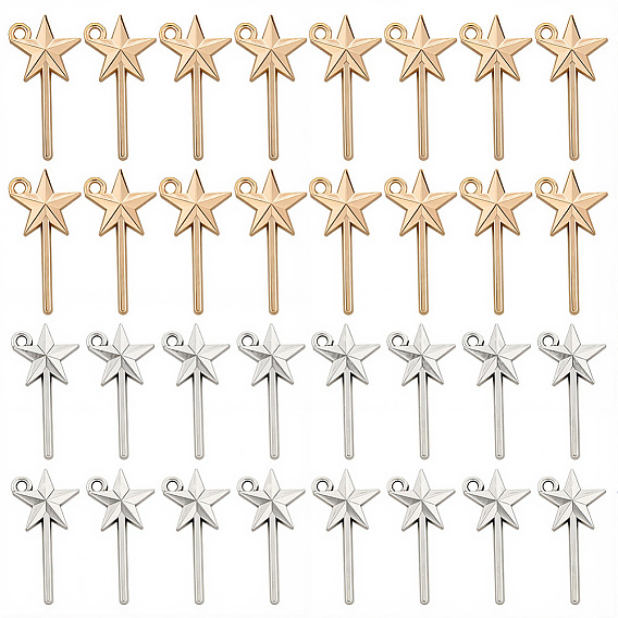 160 шт 2 цвета подвески из сплава в тибетском стиле, звезда