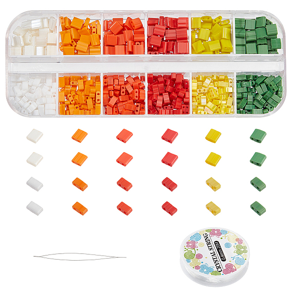 Набор для самостоятельного изготовления украшений на тему Дня благодарения, в том числе стеклянный бисер, из нержавеющей стали иглы бисероплетения большой глаз, Эластичная кристальная нить