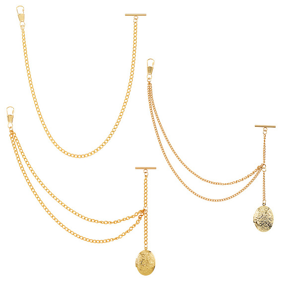 3 шт. латунные подвесные медальоны, с железными витыми цепочками и застежками для ключей, овальные