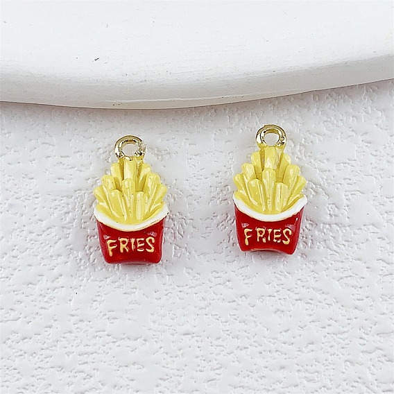 Fries Alloy Enamel Charms, Golden