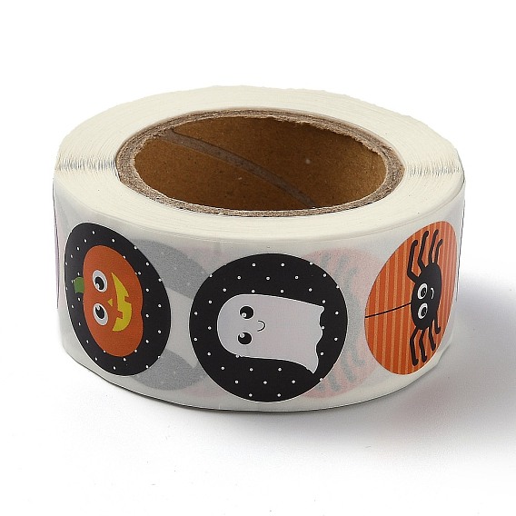 Самоклеющиеся бумажные наклейки, красочные наклейки на рулонах, подарочные наклейки, для конвертов, пузырчатые рассылки и пакеты, плоско-круглые