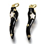 Brass Enamel Pendants, Long-Lasting Plated, Real 18K Gold Plated, Chili with Star Pattern