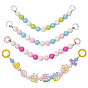 4Pcs 4 Style Acrylic Beaded Bag Straps, with Alloy Spring Gate Rings, Bag Replacement Accessories