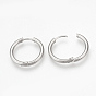 201 Stainless Steel Huggie Hoop Earrings, with 304 Stainless Steel Pins, Ring Shape