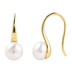 Boucles d'oreille en perle naturelle, bijoux en laiton pour femmes