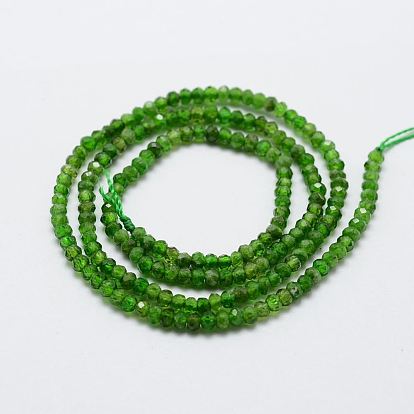 Natural Diopsidel Beads Strands, Faceted, Rondelle