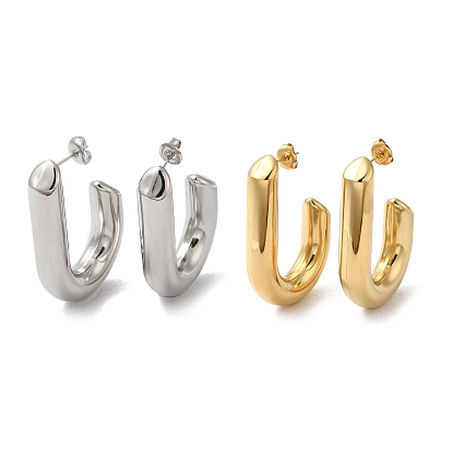 304 из нержавеющей стали серьги, овальные серьги-полукольца