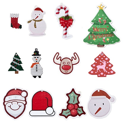 24 Pcs 12 Styles Printed Basswood Pendants