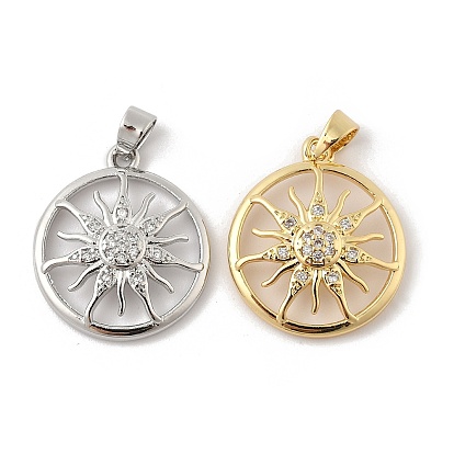 Латунные микро проложить кубического циркония подвески, солнце