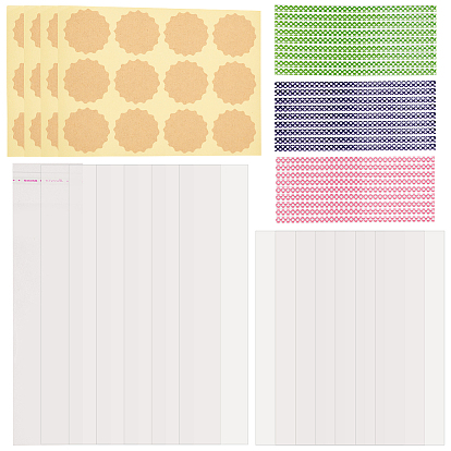 Сделай сам 300шт 3 размер opp целлофановый упаковочный пакет, прямоугольные, с пластиковыми стяжками в горошек и 300 пустыми наклейками из листовой крафт-бумаги, для выпечки упаковки