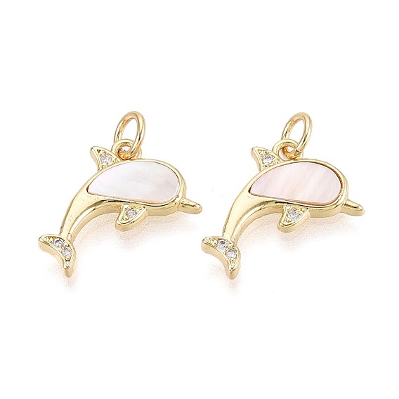 Латунные микропаве прозрачные подвески с фианитом, с оболочкой, прелести дельфинов, реальный 16 k позолоченный