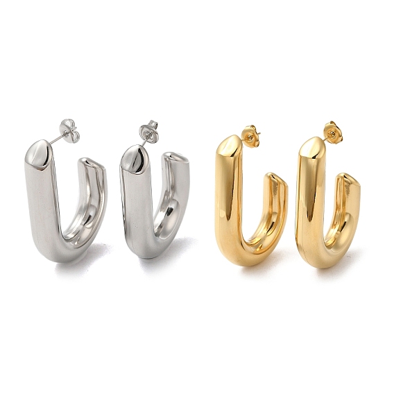 304 из нержавеющей стали серьги, овальные серьги-полукольца