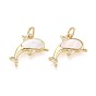 Латунные микропаве прозрачные подвески с фианитом, с оболочкой, прелести дельфинов, реальный 16 k позолоченный