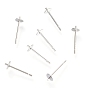 304 Stainless Steel Stud Earring Findings, for Half Drilled Beads