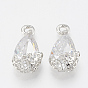 Alloy Cubic Zirconia Pendants, Drop