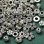 100 pcs 10 style perles d'espacement en alliage de style tibétain, formes mixtes