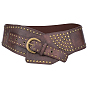 Ceintures en cuir PU avec rivets en alliage bronze/platine rétro antique pour femmes