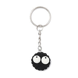 Biscuits with Eyes Resin Pendant Keychain, with Iron Keychain Ring