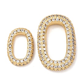 Латунные микропаве прозрачные кубические цирконии овальные соединительные кольца, стойки покрытие, долговечный, без свинца и без кадмия