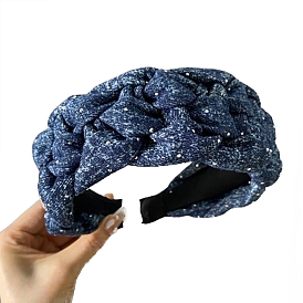 Denim Sequin Hair Bands for Women Girls