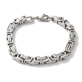 201 Stainless Steel Byzantine Chain Bracelets for Women Men