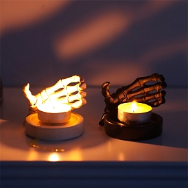Resin Candle Holder, Skeleton Hand
