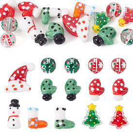 14шт стеклянные бусины, разнообразные, на Рождество