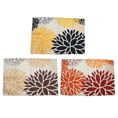 Льняная салфетка с осенним цветочным узором, прямоугольная салфетка для стола