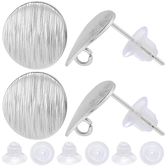 20 шт. Детали из латуни для ушей, с петлей, плоско-круглые, без никеля , 20 гайки ушные пластиковые