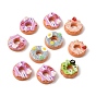 Bedruckte, undurchsichtige Harz-Imitations-Lebensmittel-Cabochons, Donut