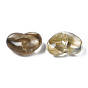 Transparent Acrylic Beads, Two-Tone, Imitation Gemstone Style, Heart