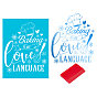 1 Sheet Baking Theme Pattern Self-Adhesive Silk Screen Printing Stencil, and 1Pcs TPU Scraper