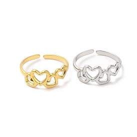 Ионное покрытие (ip) 304 кольца манжет из нержавеющей стали, открытые кольца с полым сердцем для женщин
